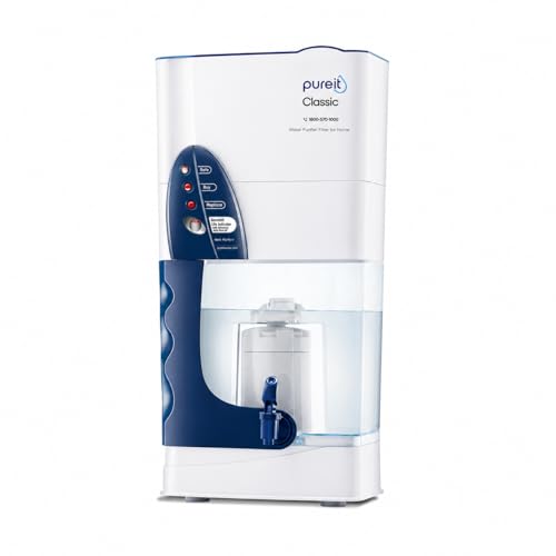 Image of Pureit Classic 23 L Gravity Based Water Purifier | Activated Carbon Filtration | No Electricity Required | Multi-Stage Purification: Uses programmed Germ Kill technology (White)