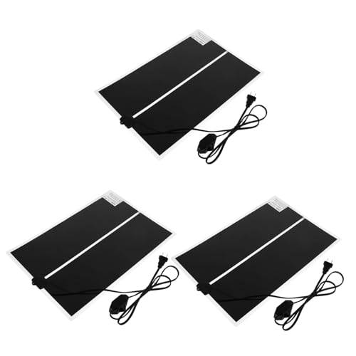 Parliky 3pcs Reptile Heat Mats Temperature Control Safe Electric Heating Pad for Lizards Snakes and Glass Containers 110v Overheat