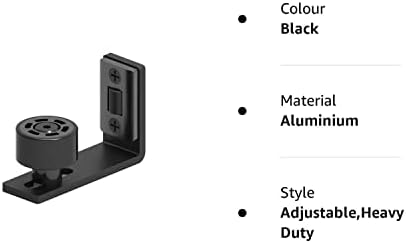 Floor Guide Adjustable for Sliding Barn Door Bottom Roller Guide Wall Mount Hardware Black