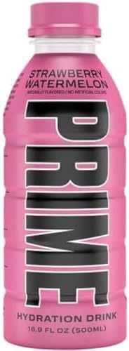 Prime Hydration Drink Sports Beverage "STRAWBERRY WATERMELON," Naturally Flavored, Caffeine Free, 10% Coconut Water, 250mg BCAAs, B Vitamins, Antioxidants, 834mg Electrolytes, Only 25 Calories per 500ml Bottle