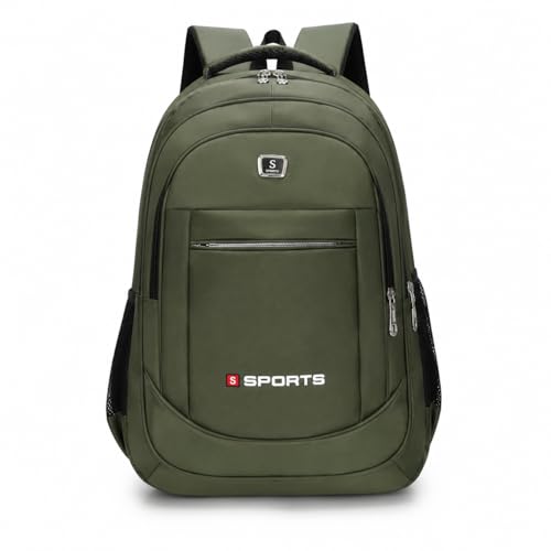 Sports Mochila Esportiva, Preta e Azul, Multicompartimentos, com Alças Acolchoadas, para Escola e Viagem (Verde)