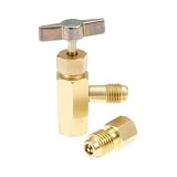 UHANBUT R134a A/C Refrigerant Can Tap, Puncture Style Valve Bottle Opener with 1/4" SAE Female to 1/2" Male Adapter, R134a Refrigerant Recharge Dispenser Kit for Refilling Auto AC System