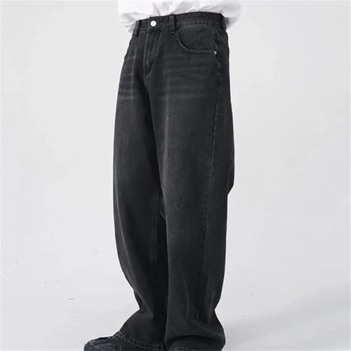Men's Classic Straight Leg Denim Jeans Wide Fit Vintage Style Casual High Street Long Pants4