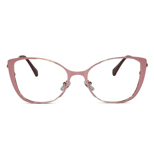 Image of LensKandy Cat Eye Shape Glasses for Women | Blue Cut Cat Eye Full Rim | Zero Power | Anti-Glare & UV Protection | Large Size Eyeglasses for Screen Use | Lightweight & Blocks Harmful Rays