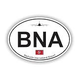 Nashville International Airport - Color Sticker - Decal - Diecut - bna Tennesse tn Euro Berry Field - 4" x 2.8"