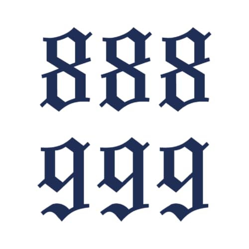 Tattwo.me – Tatuaje temporal para adultos y niños, dura 2 semanas, resistente al agua –números de ángeles 888 y 999 – Tinta de origen vegetal - Certificado UE de cosméticos – (P0068)