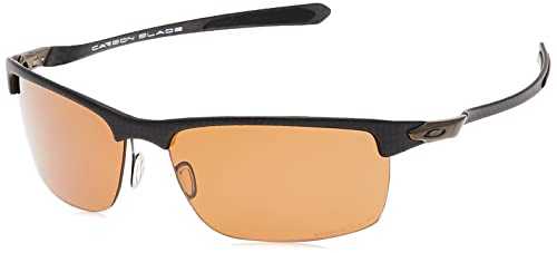 Oakley Men s OO9174 Blade Rectangular Sunglasses, Matte Carbon Fiber Prizm Tungsten Polarized, 66 mm
