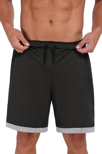 Image of Mens Pajamas Set Lightweight Summer Pjs Sleepwear Soft Comfy Short Sleeve Loungewear With Pocket (S-4X)