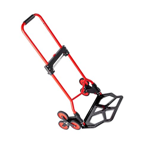 Diable pliable rouge pour vos courses et déménagements en appartement
