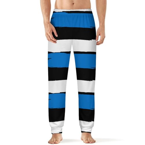 Flag of Estonia - Pantalones de pijama para hombre, suaves, largos, elásticos, 6XL