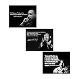 Martin Luther King Jr. Inspirational Wall Art Print - Vintage Quotes Wall Decor for Home, Classroom, Living Room & Office - Gift for MLK Jr. Fans - 8x10' Unframed Poster Print (3-Pack)
