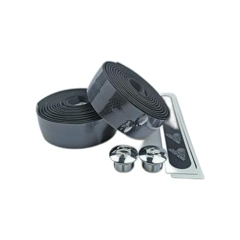 megrocle EVA Road Bike Bar Tape, 59g Ultralight Bicycle Bar Handlebars with Embossed Hollow Breathable Tape Sweat Absorbent Non-Slip (Black) Cover
