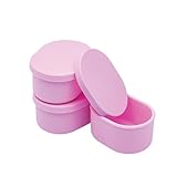 Smash Zero Plastic Snack Pots – 3 x 4 oz Silicone Snack Containers with Lids | Reusable, Leak-Proof, BPA-Free | Ideal for Dips, Nuts, Dressings & Condiments (Pink)