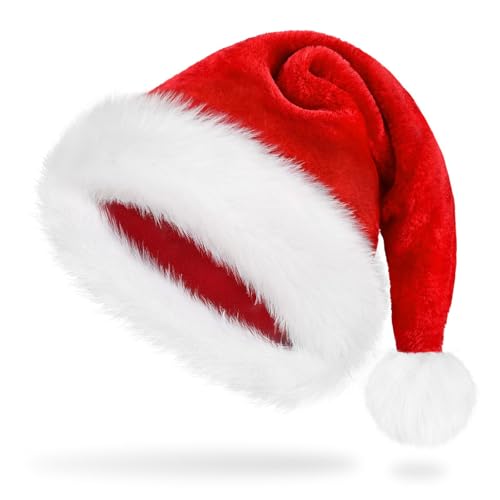 Weihnachtsmütze Nikolausmütze Damen Herren plüsche weihnachtsmann...