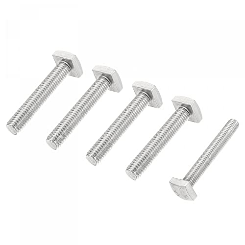 Image of uxcell Square Head Bolt, 5pcs M8x50mm Fully Thread 304 Stainless Steel Grade C Square Machine Screws
