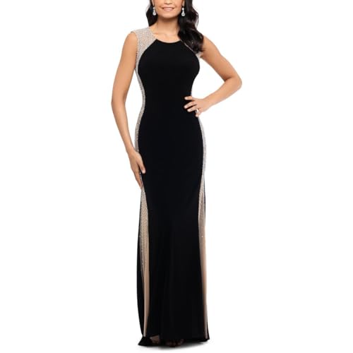 Xscape Women's Long Ity Dress with Caviar Bead Sides