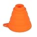 POHOVE Silicona Plegable Embudo para Botes, Embudos para Relleno Botellas, Plegable Embudo Boca Ancha Líquido Adhesivo para Y Regular Botes - Naranja, Free Size