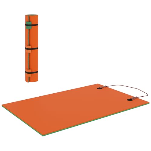 Soozier 9' x 6' Lily Pad Floating Mat for Lake, 3-Layer Tear-Resistant XPE Foam Water Mat for 2 Adults, Floating Water Pad for Lake, Pool, Ocean, Beach, and Boating, Orange