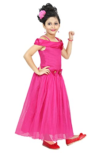 Image of Chandrika Kids Floral Applique Festive Gown Dress for Girls.
