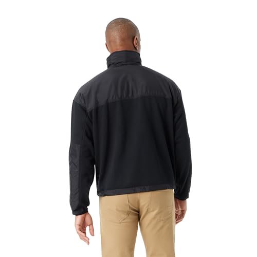 BASS OUTDOOR Men's Convertible Hoodie Pullover Sweater with 1/4 Front, Elbow Patches and Side Zip Pockets Standard4