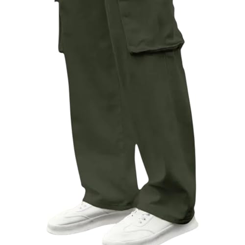 Men's Casual Cargo Pants, Wide Leg, Relaxed Fit, Straight Cut, Multi-Pocket Design, Streetwear Style3