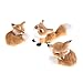 GUDVES Simulation Brown Fox Toy Furs Squatting Fox Model Home Decoration Animals World with Static Action Figures Plush Mini Fox (Pitching), 6 inches