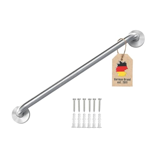 Toallero Intirilife de Acero Inoxidable Cepillado - Longitud 50cm y 19mm de diámetro de Varilla para taladrar - toallero toallero baño Sauna Cocina, Montaje en Pared