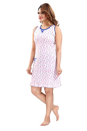 Image of ATTEMPT Women's Cotton Printed Knee Length Night Dress