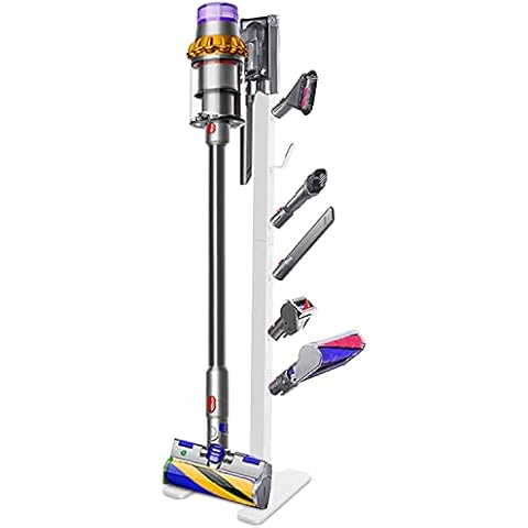 XIGOO Storage-Stand-Docking-Station-Holder Compatible with V15 Detect V11 V10 V8 V7 V6 Cordless Vacuum Cleaners, Stable Metal Organizer Rack(White, 6 Hooks) Cover