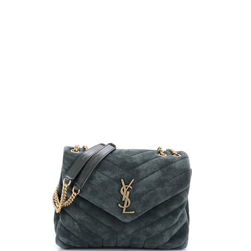 Saint Laurent, Pre-Loved Loulou Shoulder Bag Matelasse Chevron Suede Small,