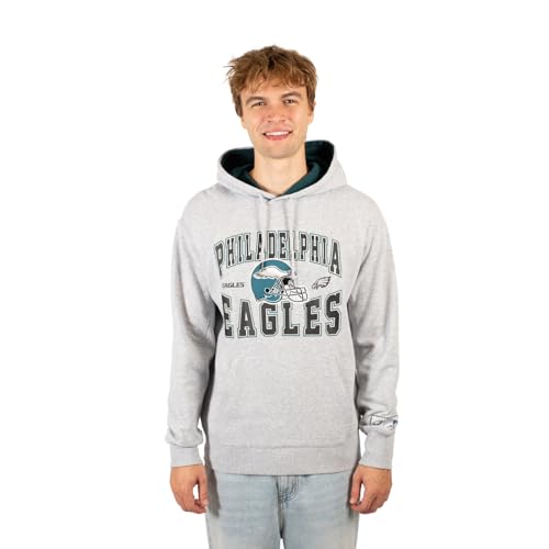 Ultra Game Men's Standard NFL Official Adults Unisex Super Soft Game Day Hoodie Sweatshirt, Heather Gray Updated