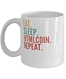 Htmlcoin Crypto, Eat Sleep Htmlcoin Repeat Mug 11oz, white