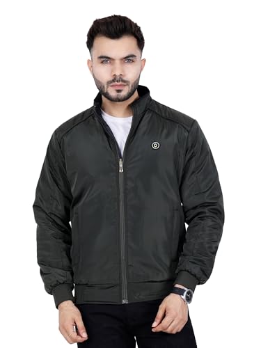 Image of Dollar Full Sleeves Bomber Jacket for Men | TPU Men's Standing Collar Lightweight Winter Jacket, Regular Fit