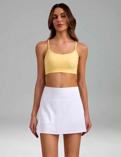 Image of Colorfulkoala Women's Dreamlux Y Back Sports Bra Low Impact Padded Workout Top with Built in Bra A-C Cups