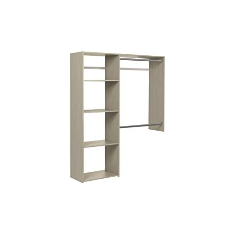 Easy Track OK7248-CG 3'-5' W Deluxe Shelving Easy-to-Assemble Kit Closet Organizer, Truffle Cover