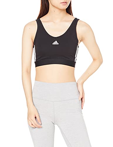 [アディダス] フィットネス・トレーニングシャツ エッセンシャルズ 3ストライプス クロップトッ | コレクションファッションデザイン