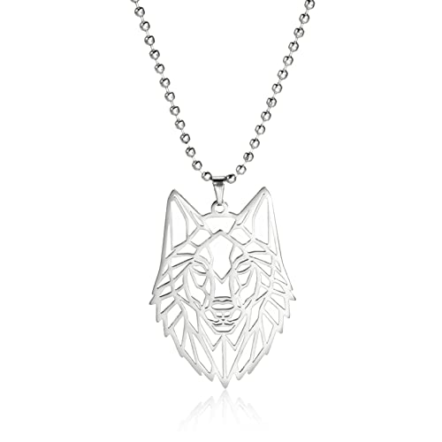Collar Lobo/León/Tigre/Águila/Peces Tropicales/Serpiente/Gato Collares Colgantes Animales Salvajes Naturaleza Vida Silvestre Colgantes Acero Inoxidable Joyería Regalos para Hombres Mujeres (5-s)