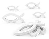 🐟 [ Perfekte Dekoration & Heimwerken ] - Mit diesen weißen holzfischen können sie kreativ verzieren. Holzfische können auch für handgefertigte DIY-Accessoires verwendet werden fur konfirmation deko.