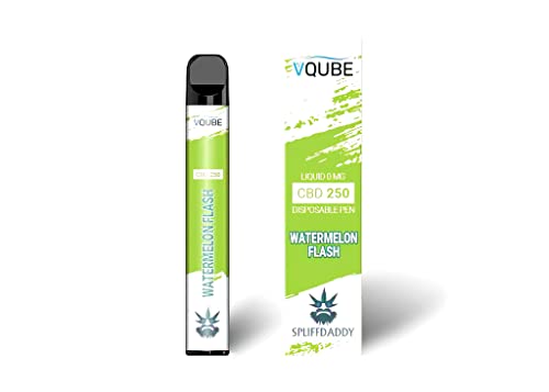 Spliffdaddy CBD Einweg Sticks powered by VQube | 250 CBD | bis zu 700 Zügen | E-Zigarette | E-Shisha | CBD Liquid | Nikotinfrei 0mg | 8 Sorten | E-Shisha| pures Geschmack Aroma | (Watermelon Flash) Cover