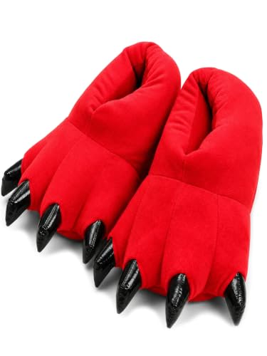 Image of acdiac Unisex Soft Monster Claw Slippers Fun Dino Slippers Animal Paw Shoes For Men Women Boy Girl With Home Halloween Party Cosply Costume Footwear