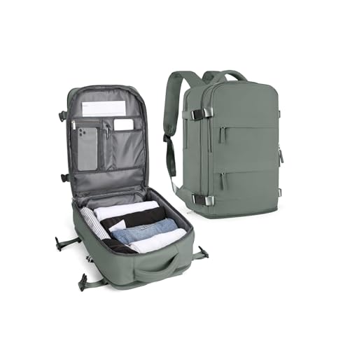SZLX Mochila Viaje Cabina Avion 40x30x20 Mujer Ryanair Equipaje de Mano 40x30x20 Vueling Wizzair Mochila Viaje Bolsas de Viaje Easyjet para Portatil 14 pulgadas Hombre con compartimento zapatos