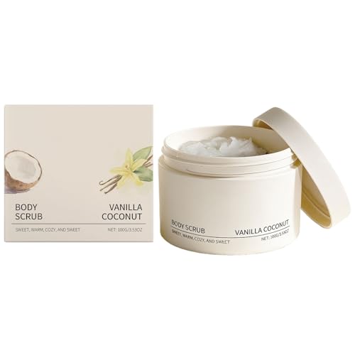 Exfoliante Corporal, Con Extracto De Vainilla Y Coco, 100G, Exfoliante Corporal Hidratante, Éxfoliante Hidratante Para La Piel Muerta, Dulce, Cálido Y Ácogedor, Para La Higiene Personal, Mujeres