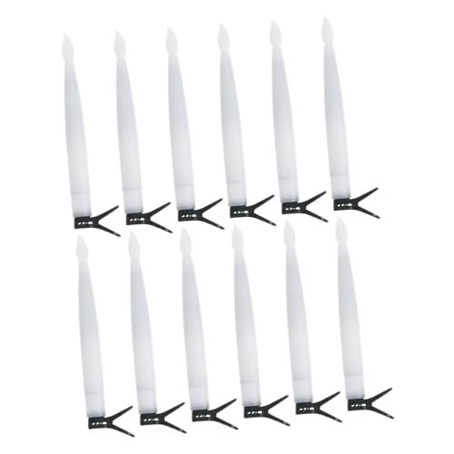 Bougies LED sans flamme pour sapin de Noël avec clips et crochets lot de 12