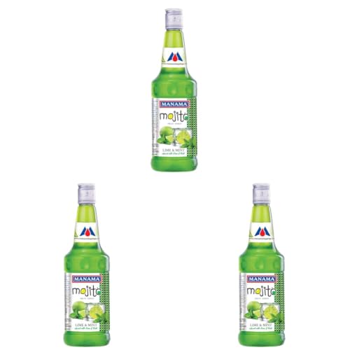 Image of Manama Lime and Mint Mojito Flavoured Syrup for Mocktails & Cocktails (500ML) (Pack of 3)