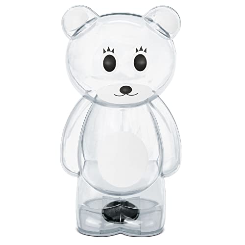 Tirelire cochon en plastique transparent en forme d'ours. Tirelire originale grande taille pour enfants avec bouchon. Tirelire légère et résistante (blanc) Cover