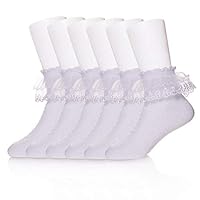 LINEMIN 3-12 Years Girls Knee High Socks Kids Cartoon Animal Warm Cotton Long Tall Boot Socks 6 Pairs