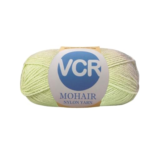 Image of VCR Mohair Nylon Light Pista Yarn, 100 Grams Hank, 196 Meters Length, Acrylic 75%, Mohair Nylon 25%, Pack of 1 Yarn, Soft Crosia Threads, Suitable for Winter Garments.