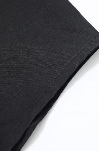Zyvrenix Men's Long Sleeve Button Down Cotton Shirts with Pockets Black M - image 2