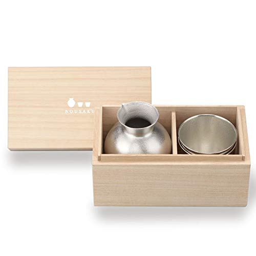 Amazon｜能作 錫徳利・錫猪口 2ヶセット（桐箱入） 〔錫100%〕 e00255