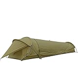 Preself Lightweight One Person Tent, Bivy bivvy Solo Tent, Motorcycle Cycling Backpacking Hiking (Khaki)